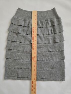 bebe Gray Layered Ruffle Mini Skirt
